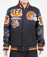 NFL Team Black Cincinnati Bengals Varsity Wool Jacket - HJacket