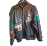 Droopy Dog Bad Wolf Leather Bomber Jacket