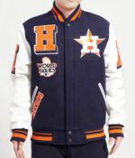 Houston Astros White Sleeve Blue Jacket For Sale - William Jacket