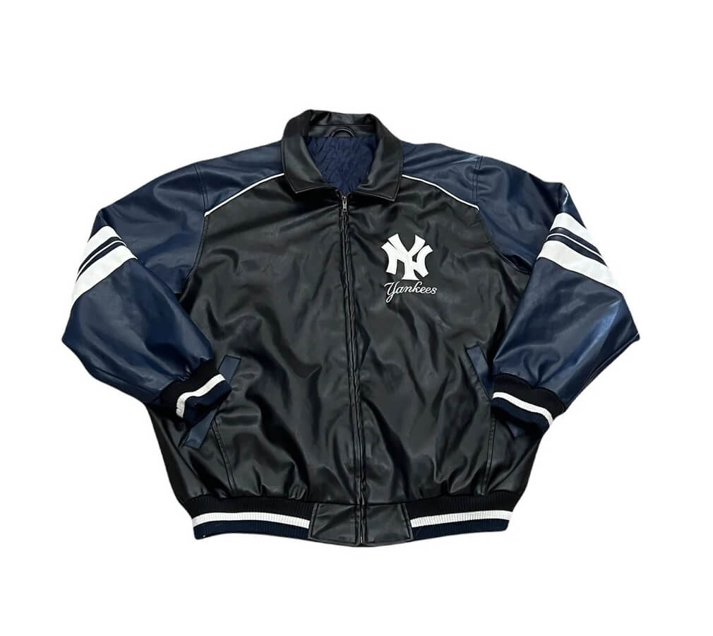 NY Yankees Varsity Wool/Leather Black Jacket