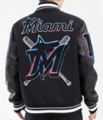 Miami Marlins MLB Black Varsity Jacket