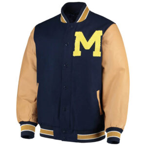 Michigan Wolverines Navy And Cream Varsity Jacket