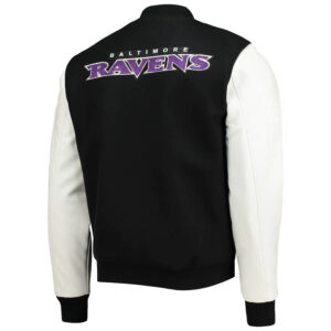 NFL Baltimore Ravens Black And White Varsity Jacket