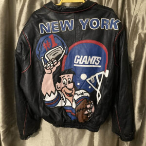 Satin Throwback New York Giants Blue and Red Jacket - Jackets Masters