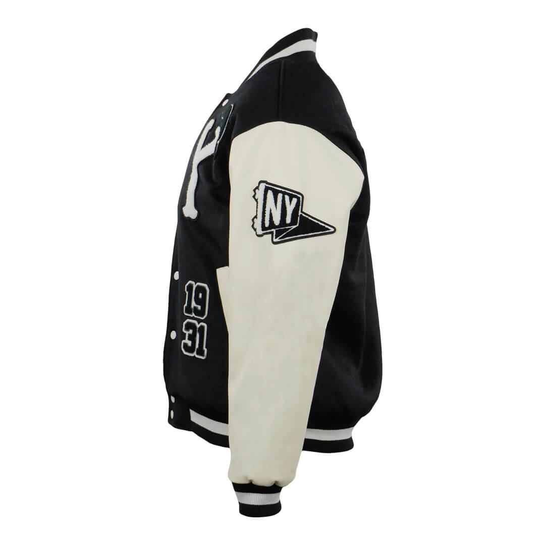 NY Yankees Black And White Varsity Jacket - Maker of Jacket
