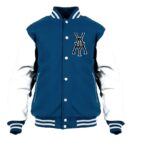 Navy White General Yay Monogram Varsity Jacket