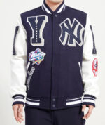 Navy White New York Yankees Varsity Jacket