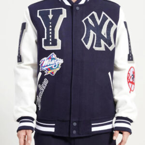 Maker of Jacket Sports Leagues Jackets MLB Pink New York Yankees Baseball Varsity