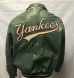 Vintage Mirage NY Yankees Green Leather Jacket