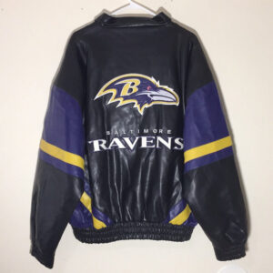 Vintage NFL Baltimore Ravens Football Leather Jacket