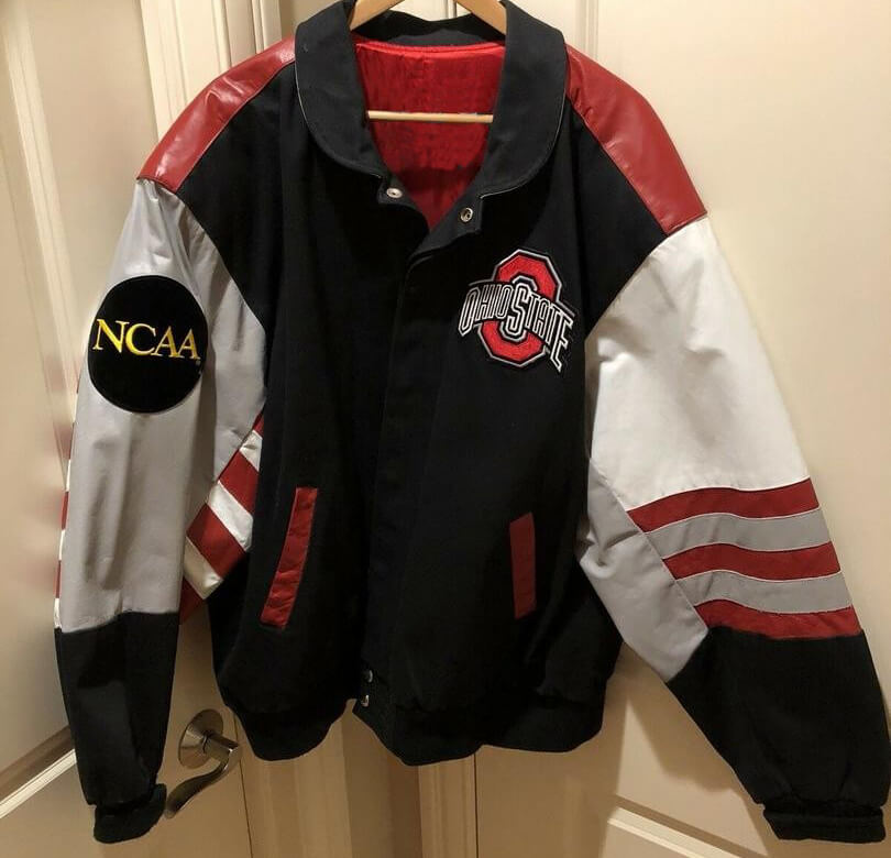 Vintage Ohio State Buckeyes Satin Bomber Jacket M 