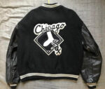 Black MLB Team Chicago White Sox Varsity Jacket.