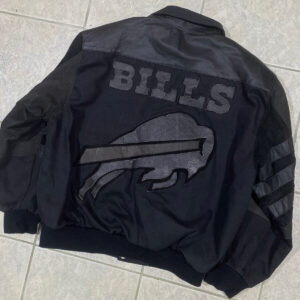 Vintage NFL Buffalo Bills Black Leather Jacket