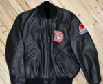 Denver Broncos Black Leather Varsity Jacket