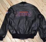 Denver Broncos Black Leather Varsity Jacket