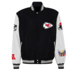 Kansas City Chiefs Black White Varsity Jacket