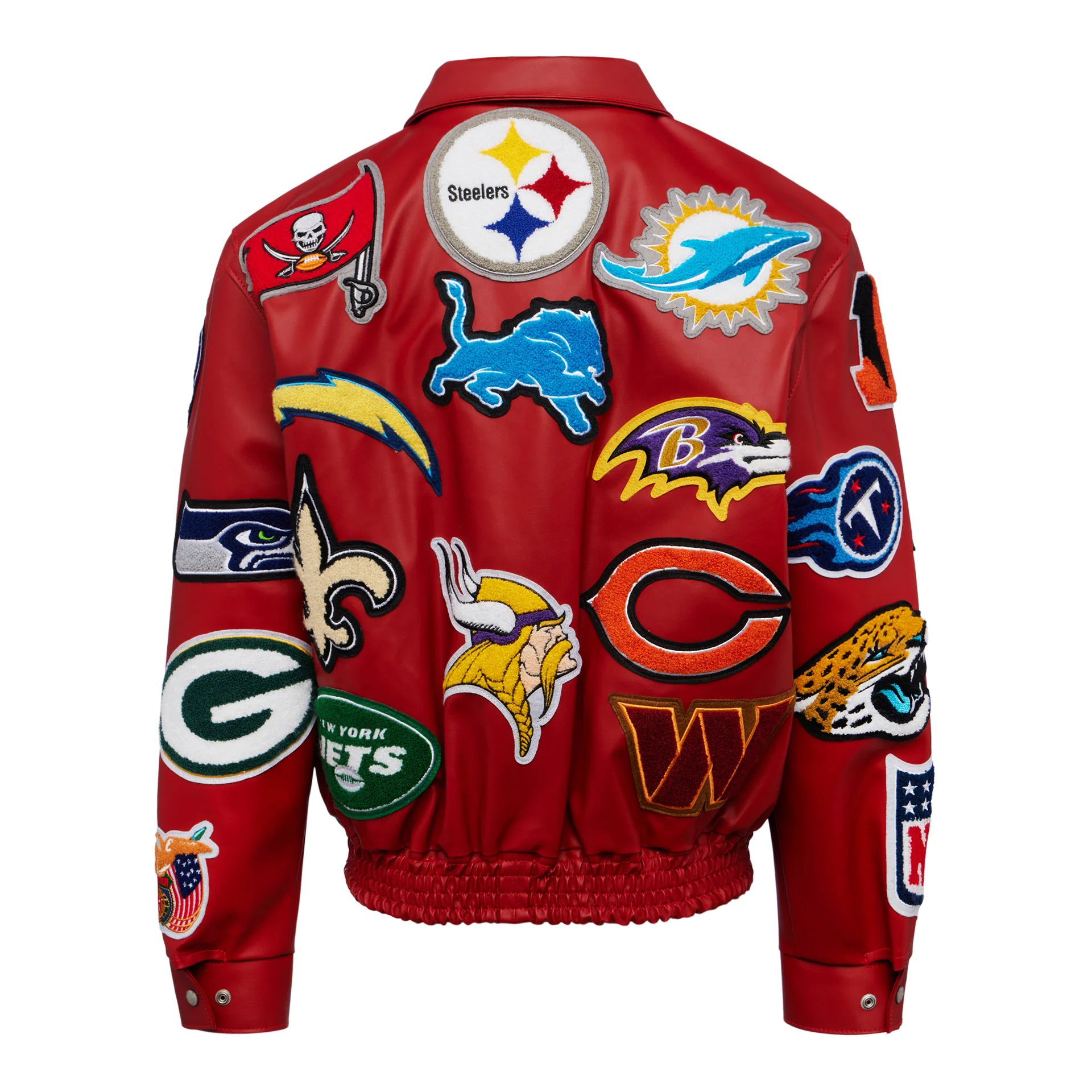 Maker of Jacket Fashion Jackets NFL Red Collage Jeff Hamilton Leather