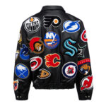 NHL Black Collage Jeff Hamilton Leather Jacket