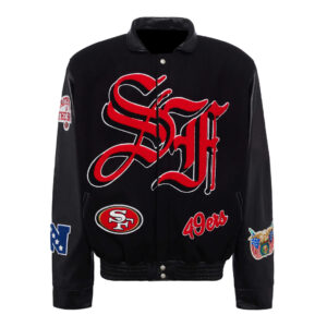 NFL San Francisco 49ers Logo 4 Black Brown Leather Jacket For Fans -  Freedomdesign