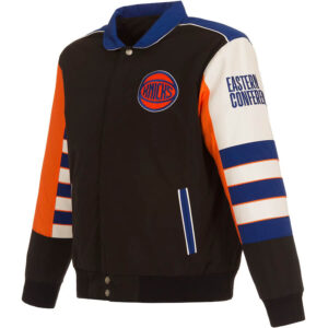 Maker of Jacket Sports Leagues Jackets NBA Teams Cream Vintage New York Knicks Varsity
