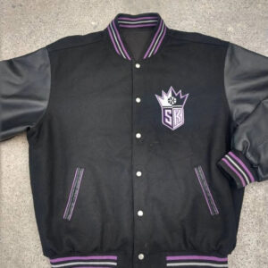 Starter Satin Renegade Sacramento Kings Purple and White Jacket