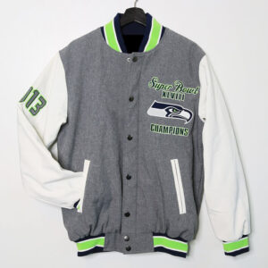 Seattle Seahawks NFL Fans Brown Black Leather Jacket - Freedomdesign