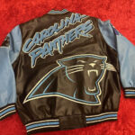 Carolina Panthers Black And Blue Leather Jacket