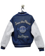 Hard Rock Cafe Las Vegas Blue White Varsity Jacket