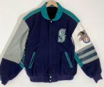 Letterman Seattle Mariners Jeff Hamilton Navy Wool Jacket