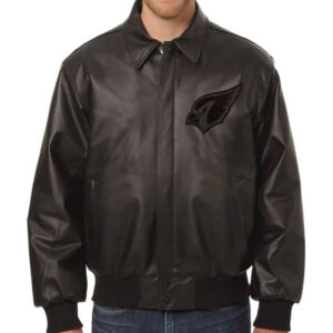 Bundesliga Arizona Cardinals Logo Brown Black Leather Jacket - Freedomdesign