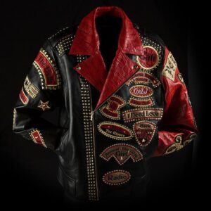 Pelle Pelle American Rebels Red Studded Bomber Jacket