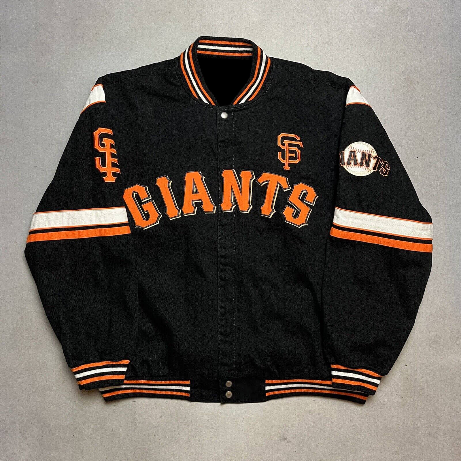 MLB San Francisco GIANTS SF Starter Jacket Satin Vintage Adult MEDIUM Black