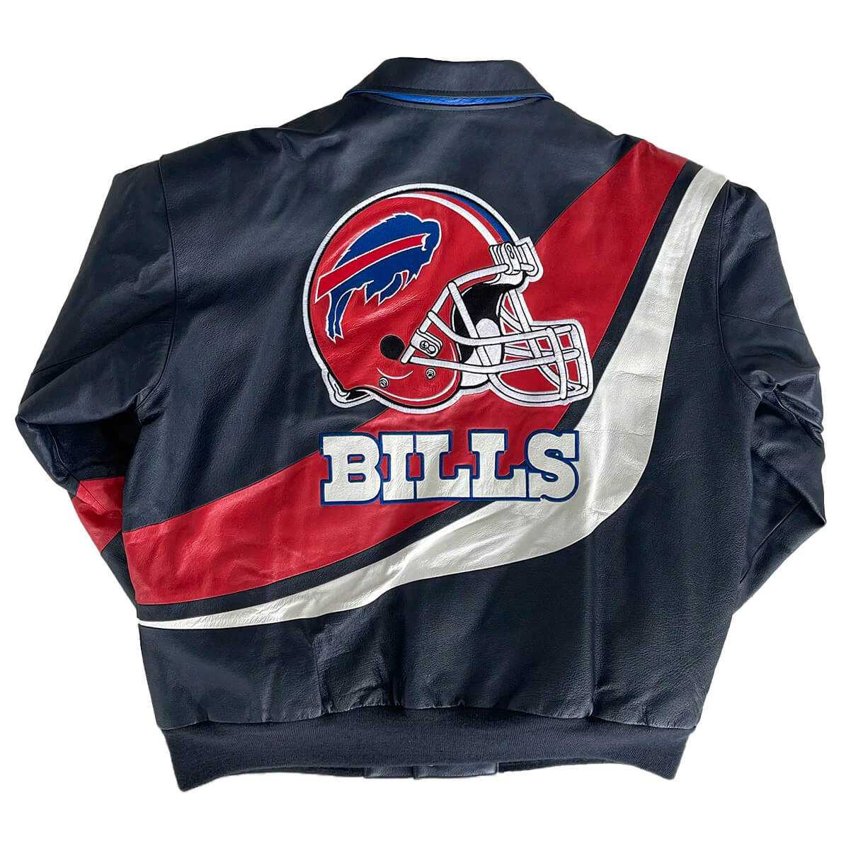 NFL Buffalo Bills Fans Style 1 Logo Black And Brown Leather Jacket