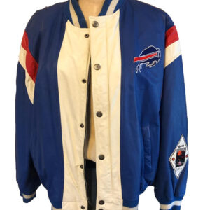 Maker of Jacket Black Leather Jackets Vintage NFL Buffalo Bills