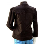Artistic Studded Brown Leather Jacket Women