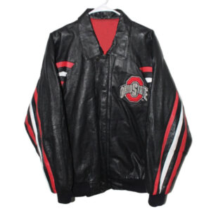 Ohio State University Black Leather Jacket