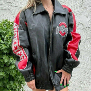 Vintage 90's Ohio State Buckeyes Leather Jacket