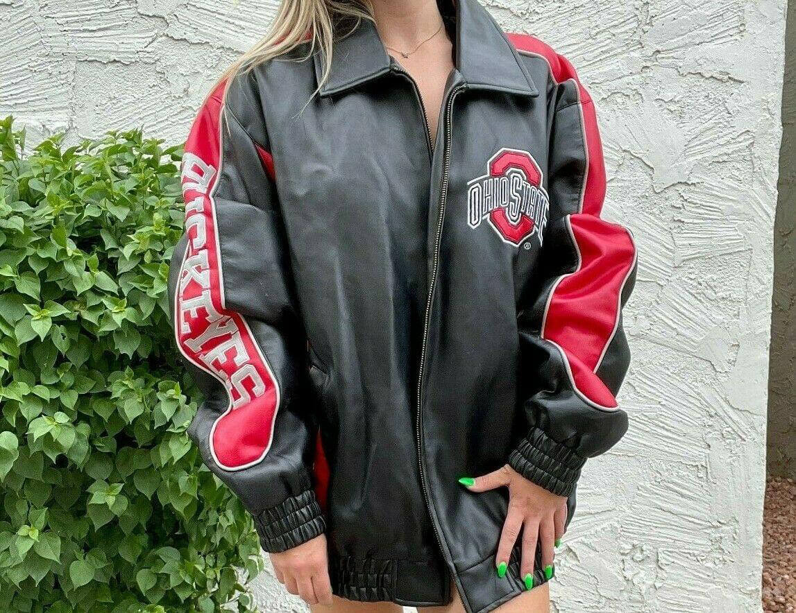 Vintage Ohio State Buckeyes Satin Bomber Jacket M 