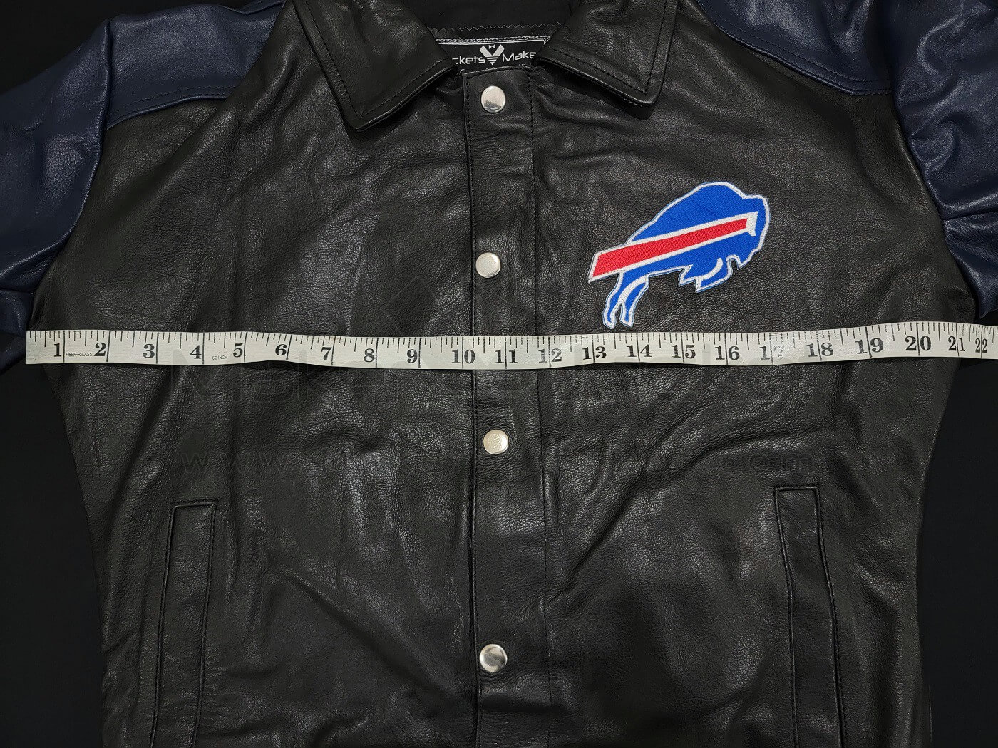 Maker of Jacket Clearance Sale Buffalo Bills Tricolor Leather Size Women’s Small