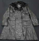 Women Double Breasted Black Leather Coat