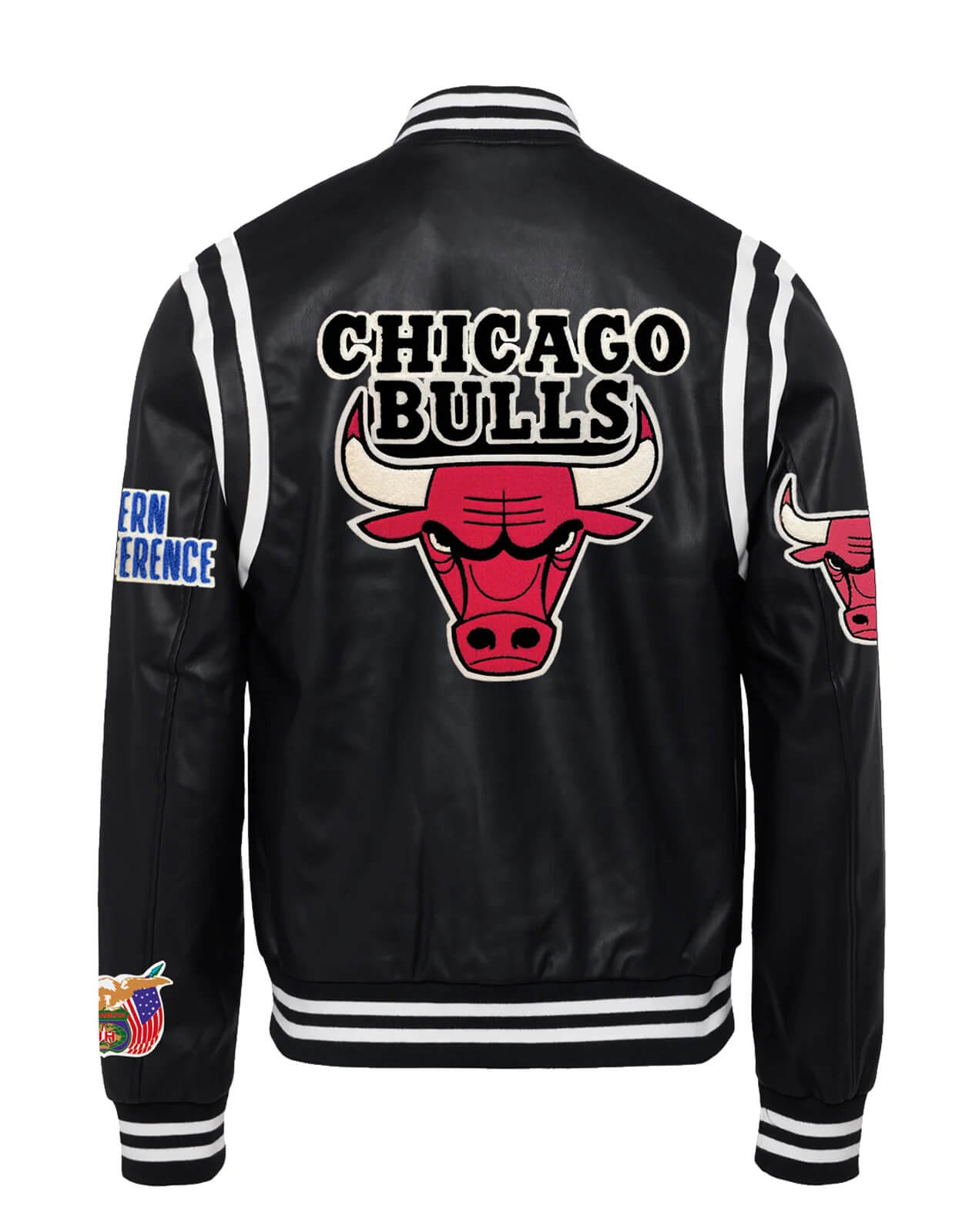 Chicago bulls leather discount jacket