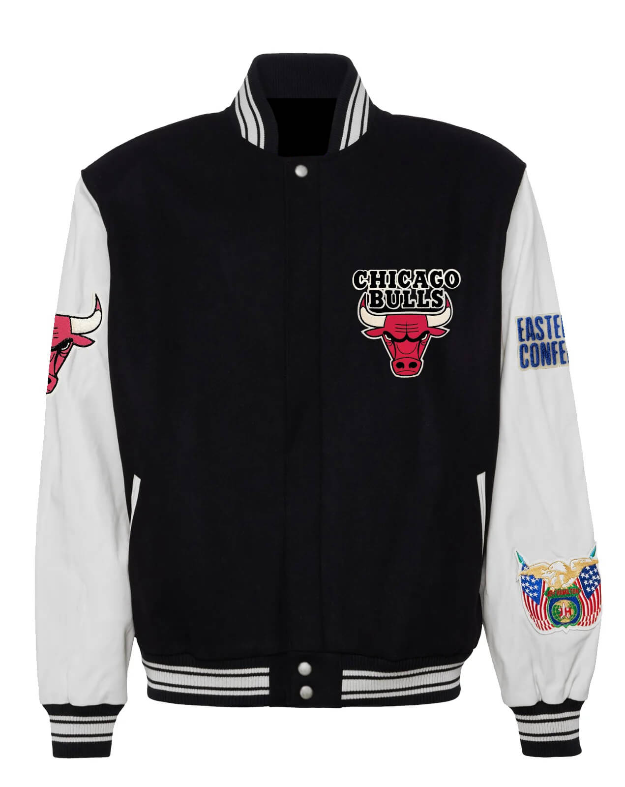 Maker of Jacket NBA Teams Jackets Chicago Bulls Satin Black
