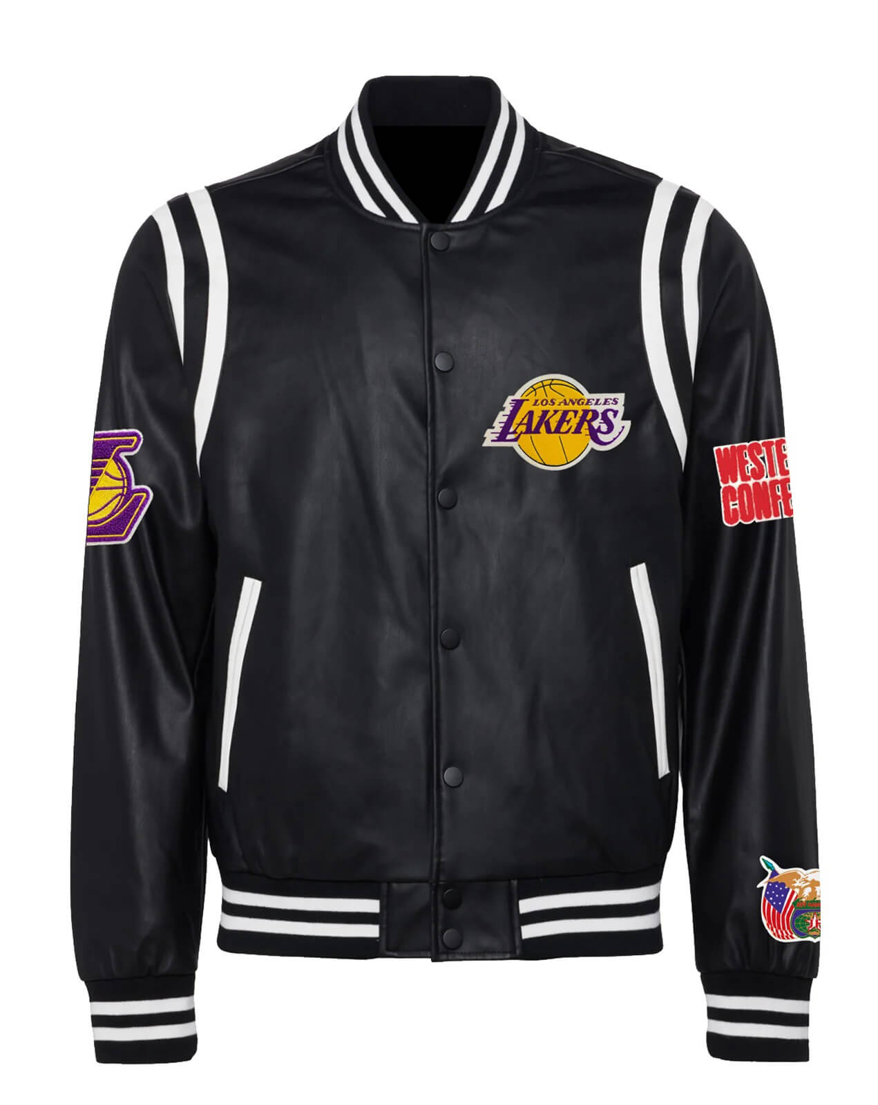 Nike Basketball NBA LA Lakers unisex jacket in black and white