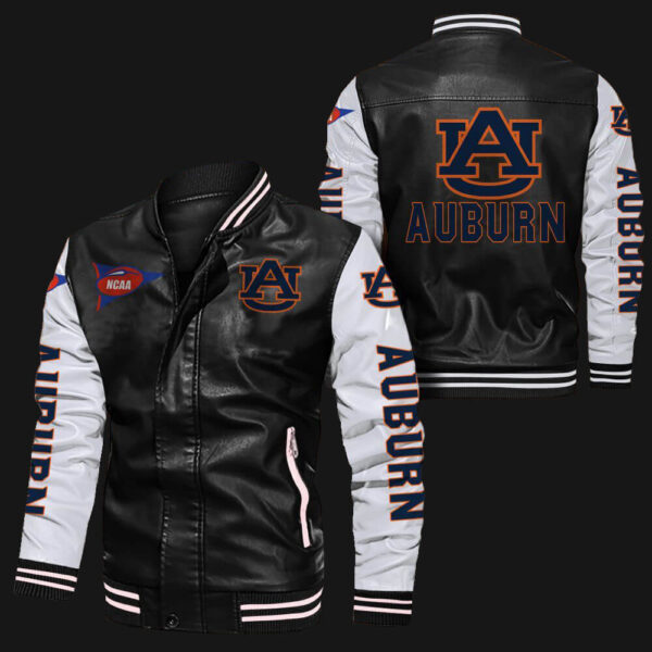 Black White Michigan Wolverines Leather Jacket