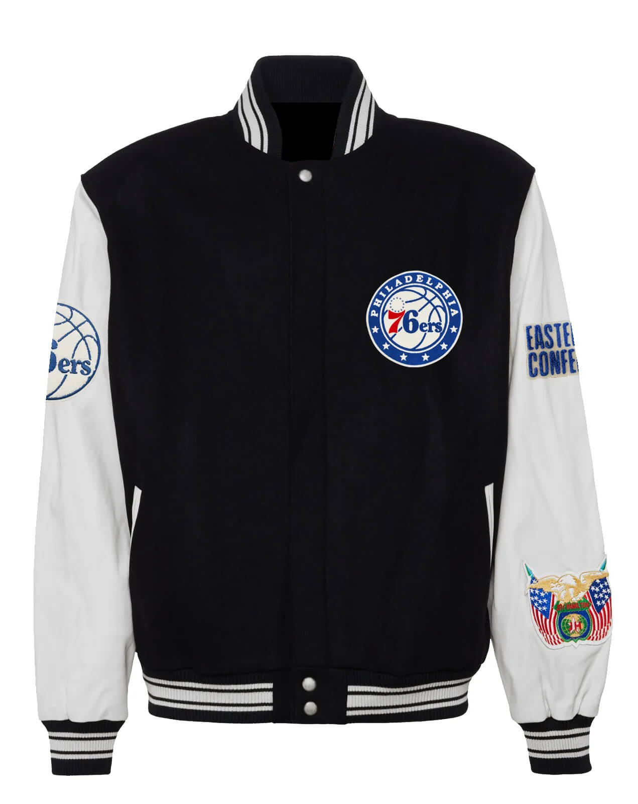 Maker of Jacket Fashion Jackets NBA Philadelphia 76ers Leather Bomber