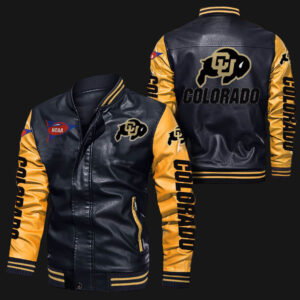 Black Yellow Colorado Buffaloes Leather Jacket