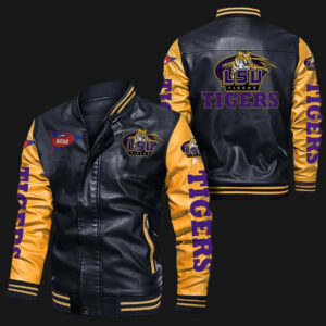 Black Yellow LSU Tigers Leather Jacket