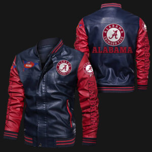 Blue Red Alabama Crimson Leather Jacket