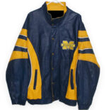 Michigan Wolverines Navy Blue And Yellow Leather Jacket