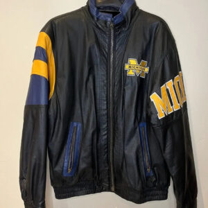 Michigan Wolverines Tricolor Leather Jacket